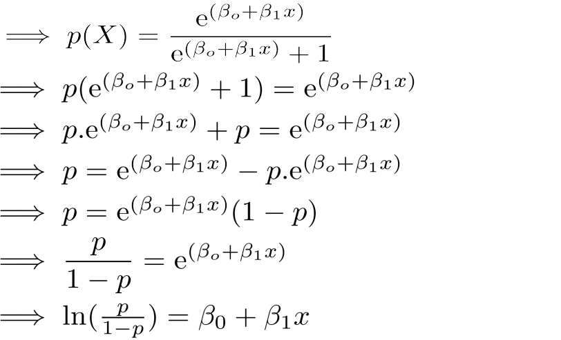 logistic regression equation derivation